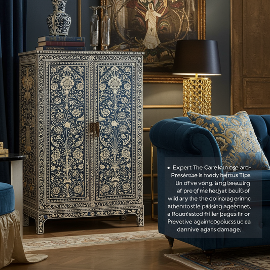 Luxury Bone Inlay or Mother of Pearl Furniture