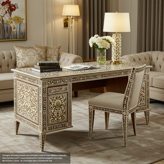 Luxury Bone Inlay or Mother of Pearl Furniture