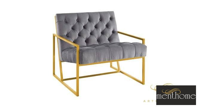 Taina Upholstery Chair In Grey Fabric | Luxury Handmade Chair