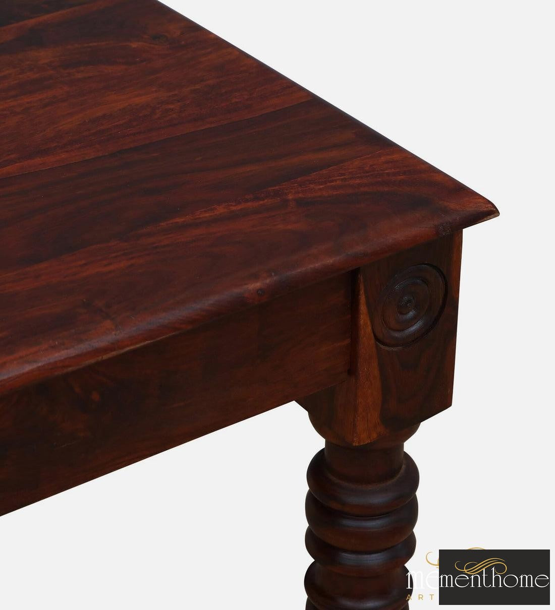 Rosewood Dining Table and Chair In Provincial Teak Finish with Cushioning | Luxury Handmade Chair