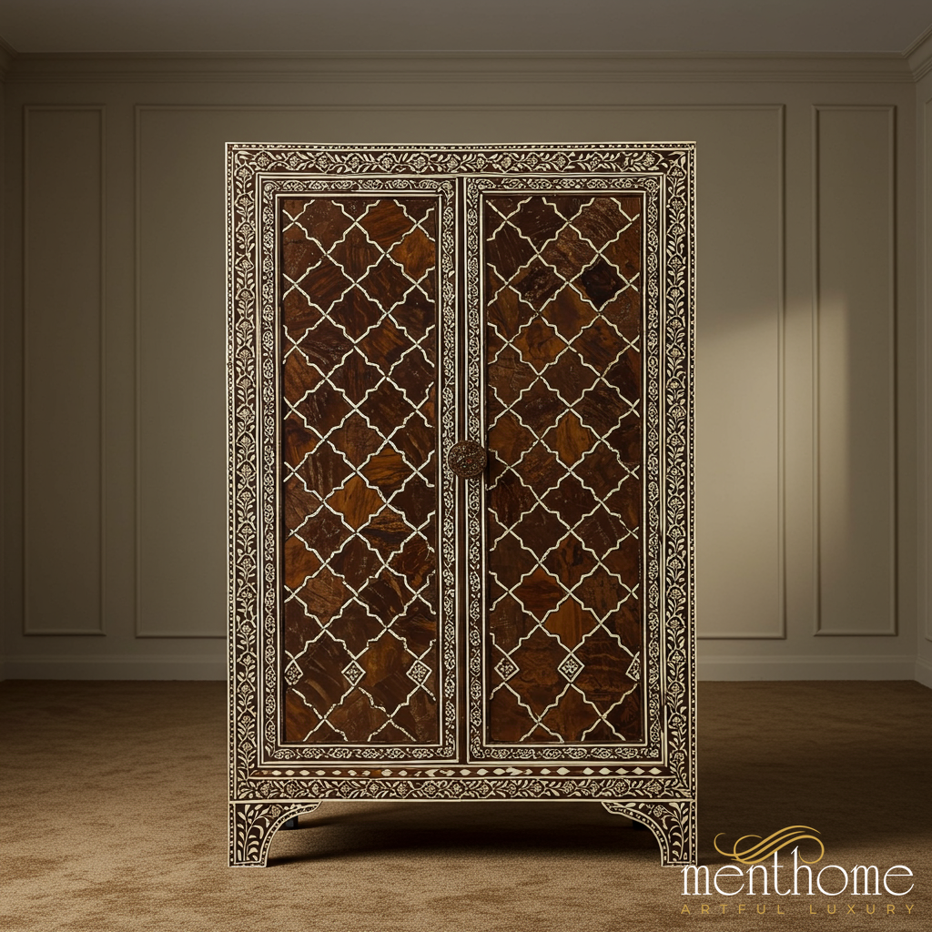 Picture of Handcrafted Wooden Cabinet with Bone Inlay | Luxury Handmade Cabinet ...
