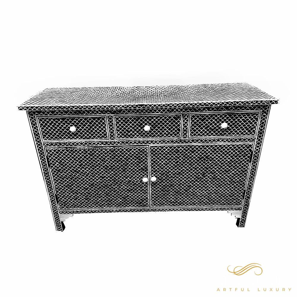 Bone Inlay Cabinet Handmade Storage Bone Inlay Furniture Handmade Design Bone inlay Wooden for Home Decorative Cabinet Furniture Wooden | Luxury Handmade Cabinet