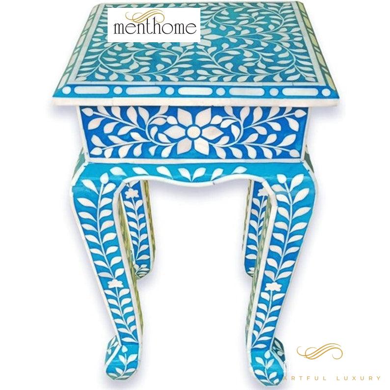 Modern Design Stool Handmade Bone Inlay | Luxury Handmade Stool