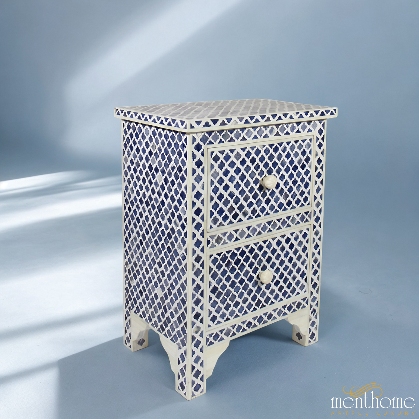 Inlaid Bedside Table | Handmade Table Made in India | Luxury Handmade Bedside Table