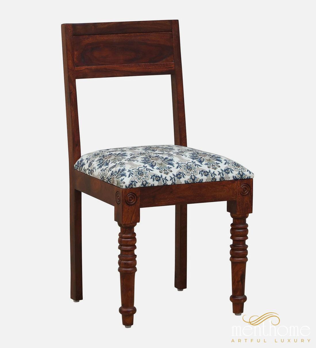 Rosewood Dining Table and Chair In Provincial Teak Finish with Cushioning | Luxury Handmade Chair