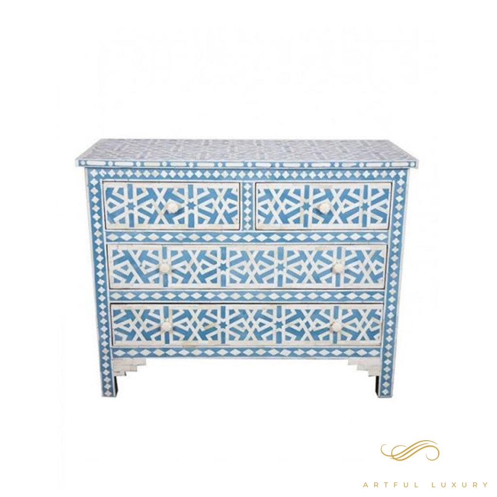 Bone Inlay Moroccan Pattern Dresser | Luxury Handmade Dresser