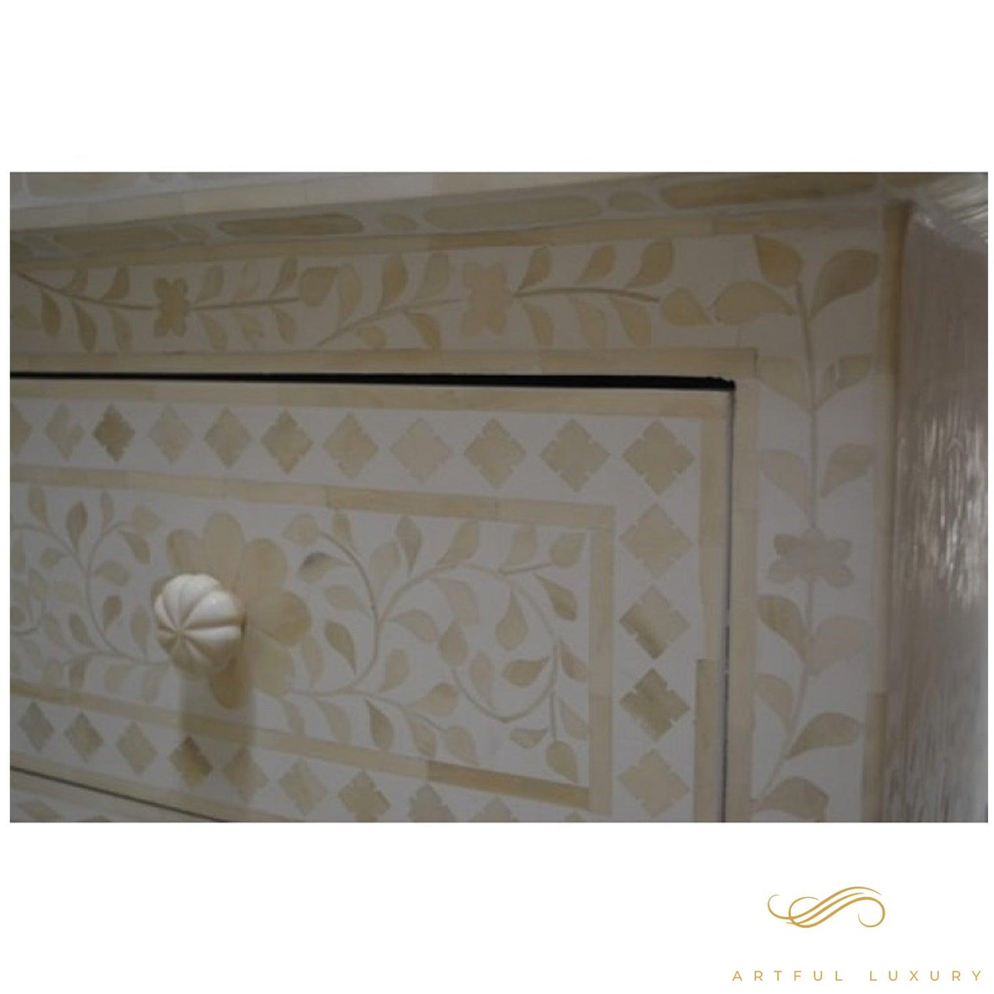Bone Inlay White 7 dressers | Luxury Handmade Dresser