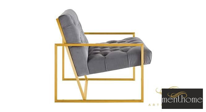 Taina Upholstery Chair In Grey Fabric | Luxury Handmade Chair