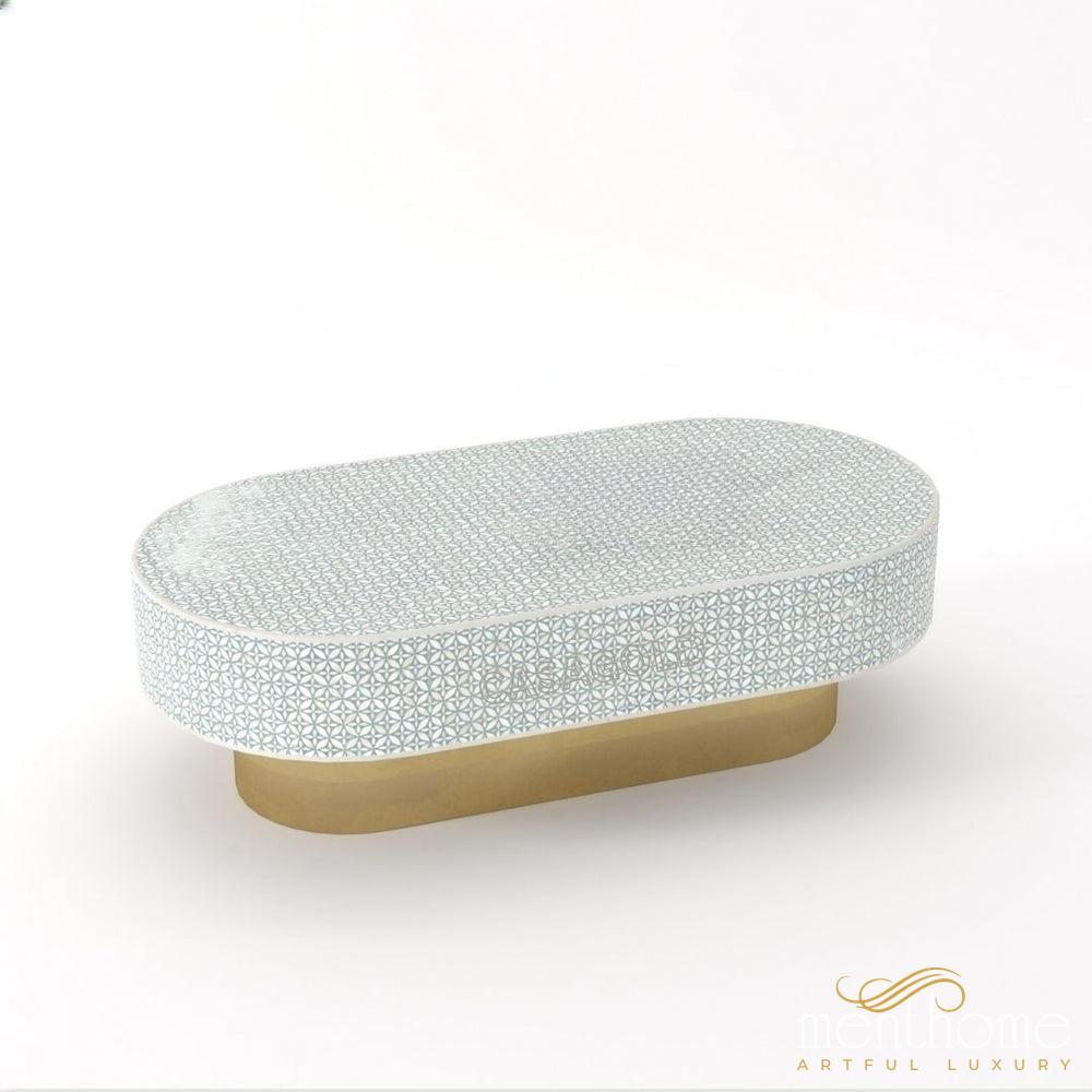 Handmade Bone Inlay Coffee Table Eye-Cut Design | Luxury Handmade Coffee Table