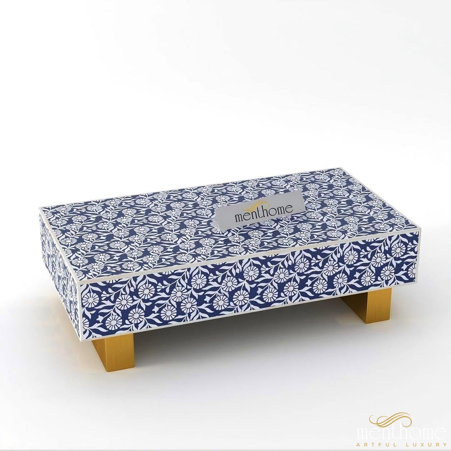 Bone Inlay Rectangular Sunflower Modern Coffee Table | Luxury Handmade Coffee Table
