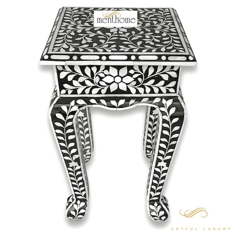 Modern Design Stool Handmade Bone Inlay | Luxury Handmade Stool