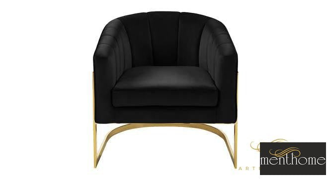 Taina Lounge Chair In Black Fabric | Luxury Handmade Chair