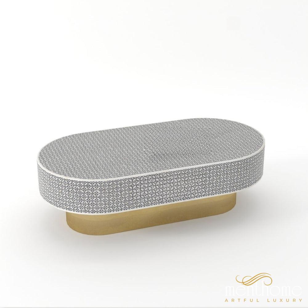 Handmade Bone Inlay Coffee Table Eye-Cut Design | Luxury Handmade Coffee Table