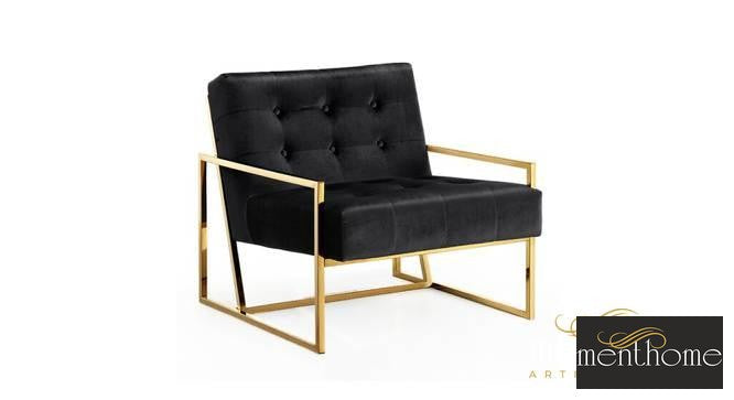 Taska Lounge Chair In Black Fabric | Luxury Handmade Chair