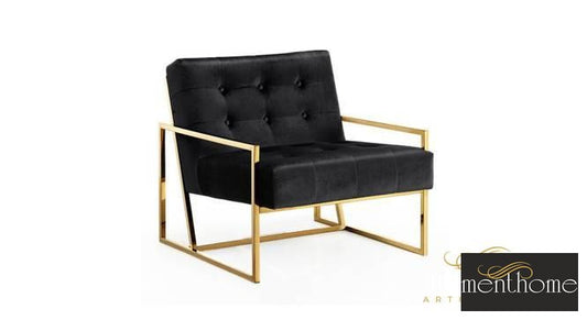 Taska Lounge Chair In Black Fabric | Luxury Handmade Chair