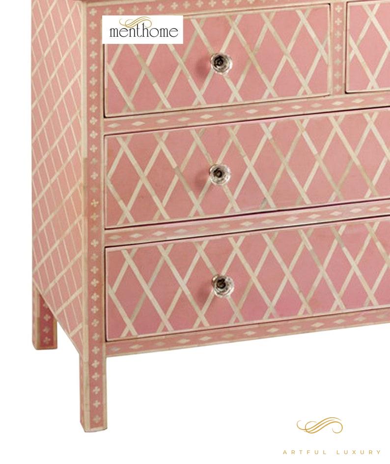 Handmade Bone Inlay Drawer Cabinet Handmade Chest of Drawer | Luxury Handmade Cabinet