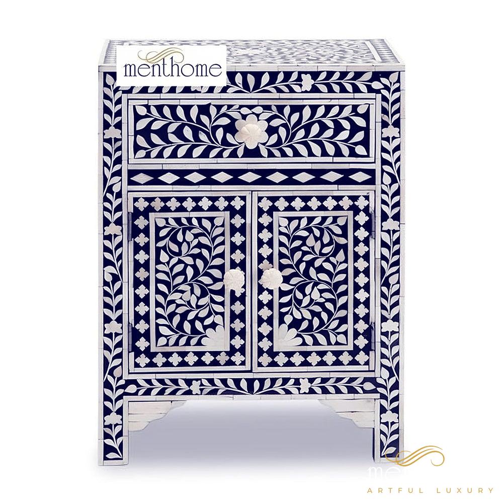 Handmade Bedside Table Handmade Design Bone inlay Commode, Bone Inlay Drawer, Bone Inlay Furniture Pattern Furniture Handmade Wooden Table | Luxury Handmade Bedside Table