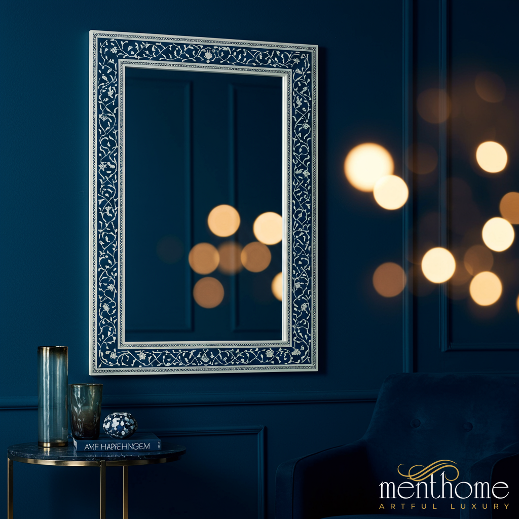 Elegant Decorative Wall Mirror with Floral Pattern Frame | Luxury Handmade Mirror