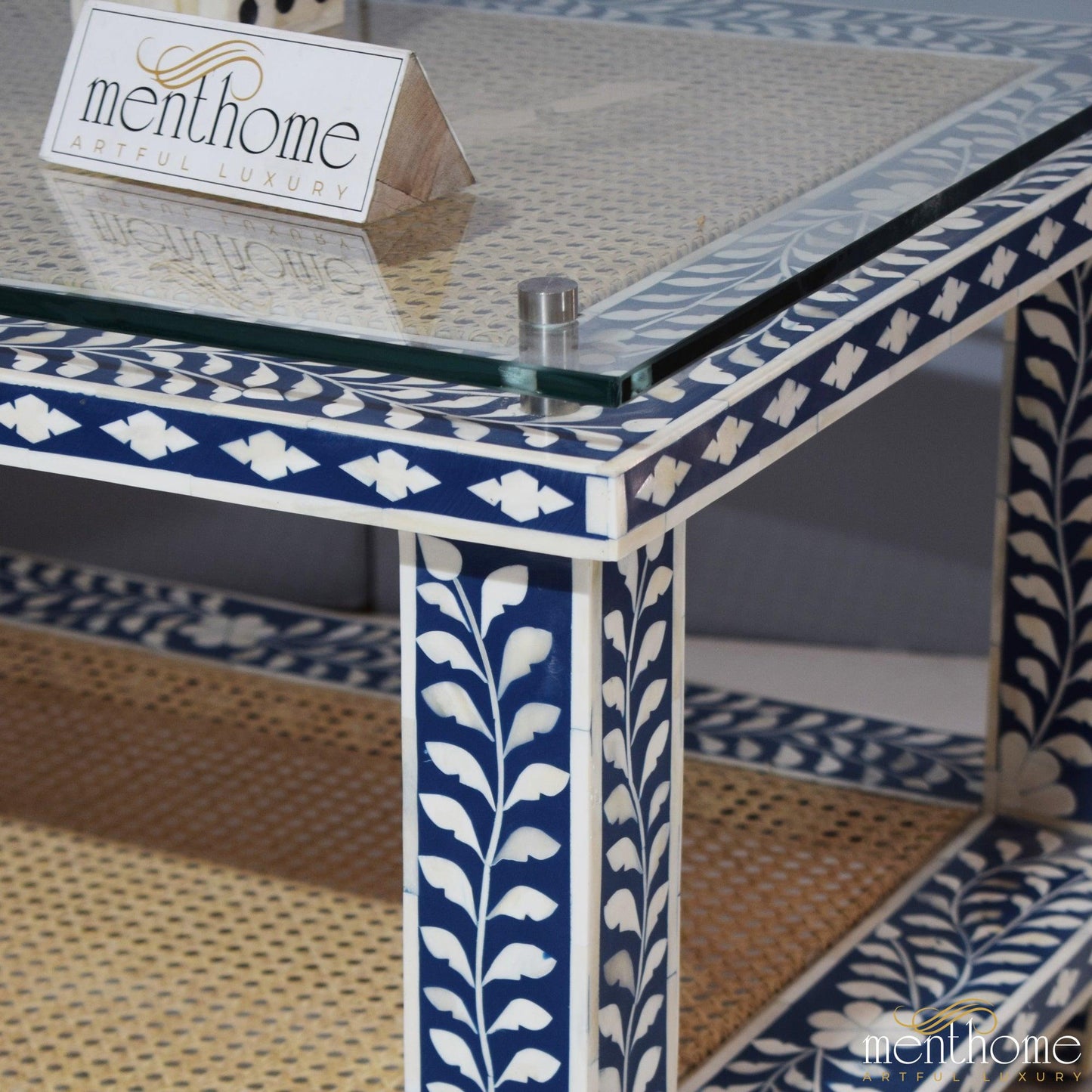 Shelf coffee table Bone Inlay | Luxury Handmade Coffee Table