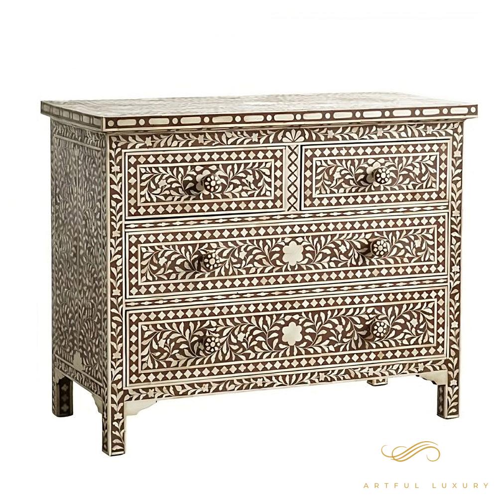 dressers Bone Inlay 6 Drawers Furniture | Luxury Handmade Dresser