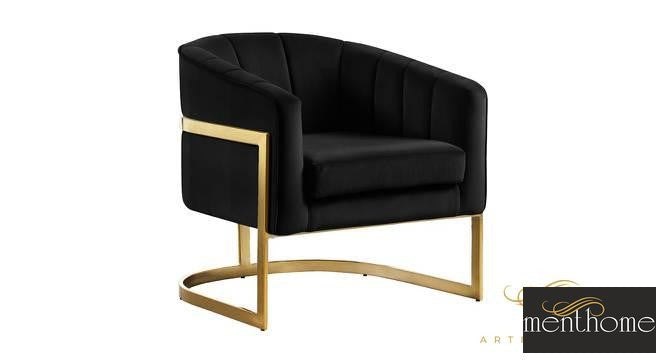 Taina Lounge Chair In Black Fabric | Luxury Handmade Chair
