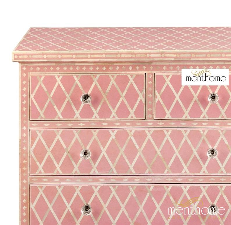 Handmade Bone Inlay Drawer Cabinet Handmade Chest of Drawer | Luxury Handmade Cabinet