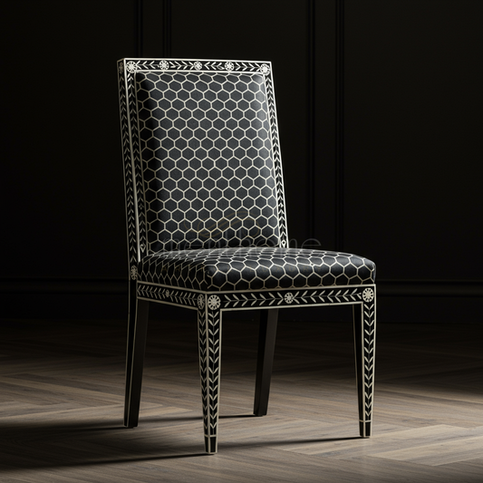 Luxury Inlay Chair with Geometric Upholstery | Luxury Handmade Chair