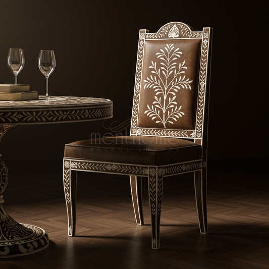 Luxury Inlay Chair with Intricate Floral Motifs | Luxury Handmade Chair