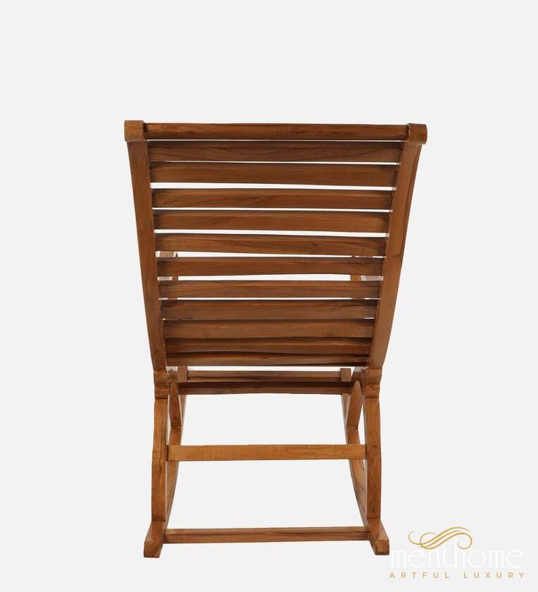 Boston Solid Wood Rocking Chair in Teak Colour | Luxury Handmade Chair