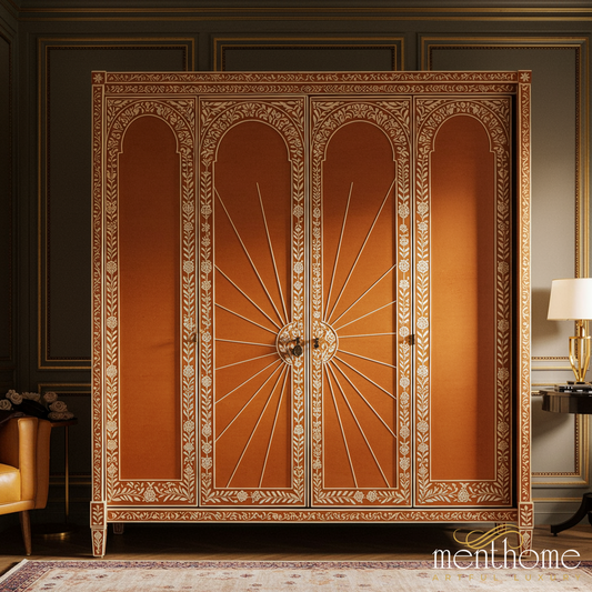 Elegant Ornate Wooden Wardrobe | Luxury Handmade Wardrobe