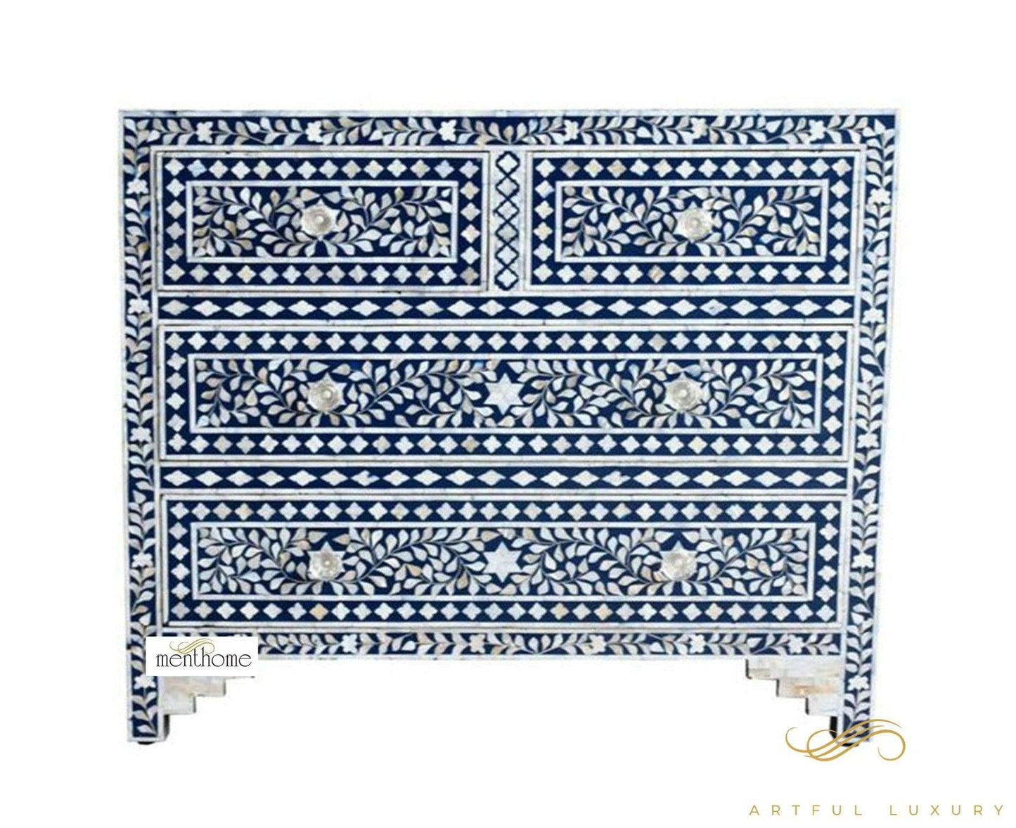Handmade wooden Dresser Handcrafted Floral Pattern | Luxury Handmade Dresser