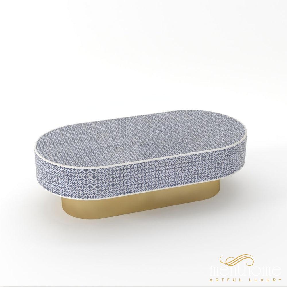 Handmade Bone Inlay Coffee Table Eye-Cut Design | Luxury Handmade Coffee Table