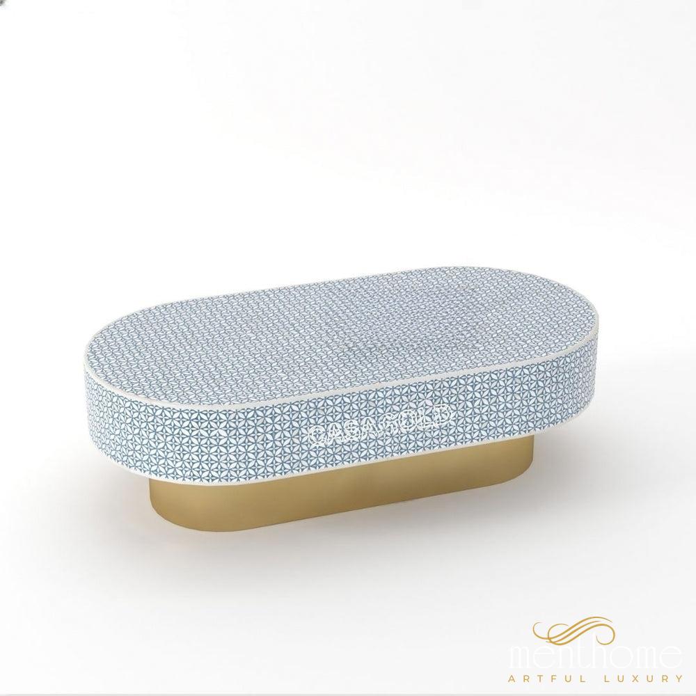 Handmade Bone Inlay Coffee Table Eye-Cut Design | Luxury Handmade Coffee Table