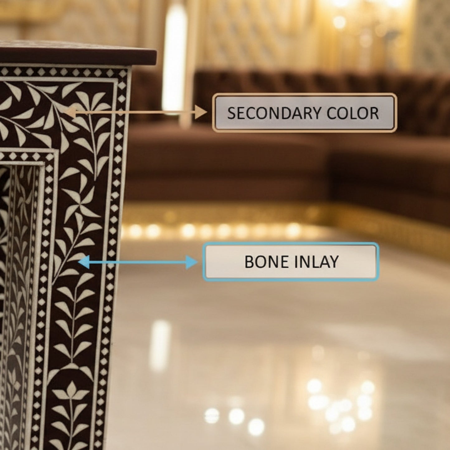 Elegant Floral Pattern Console Table | Luxury Handmade Console