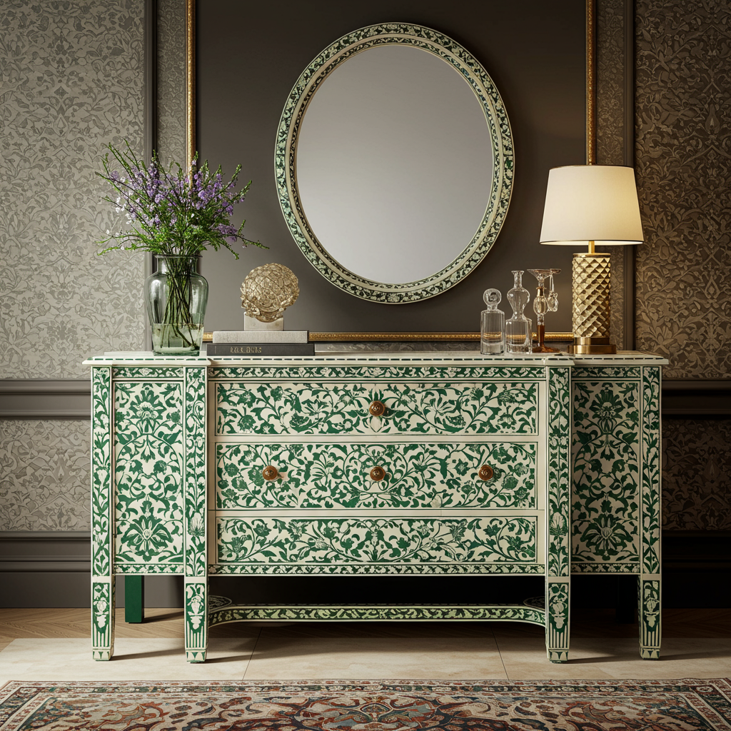 Luxury Bone Inlay or Mother of Pearl Furniture
