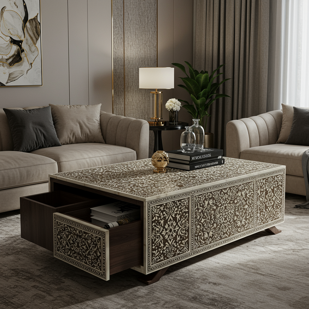 Luxury Bone Inlay or Mother of Pearl Furniture