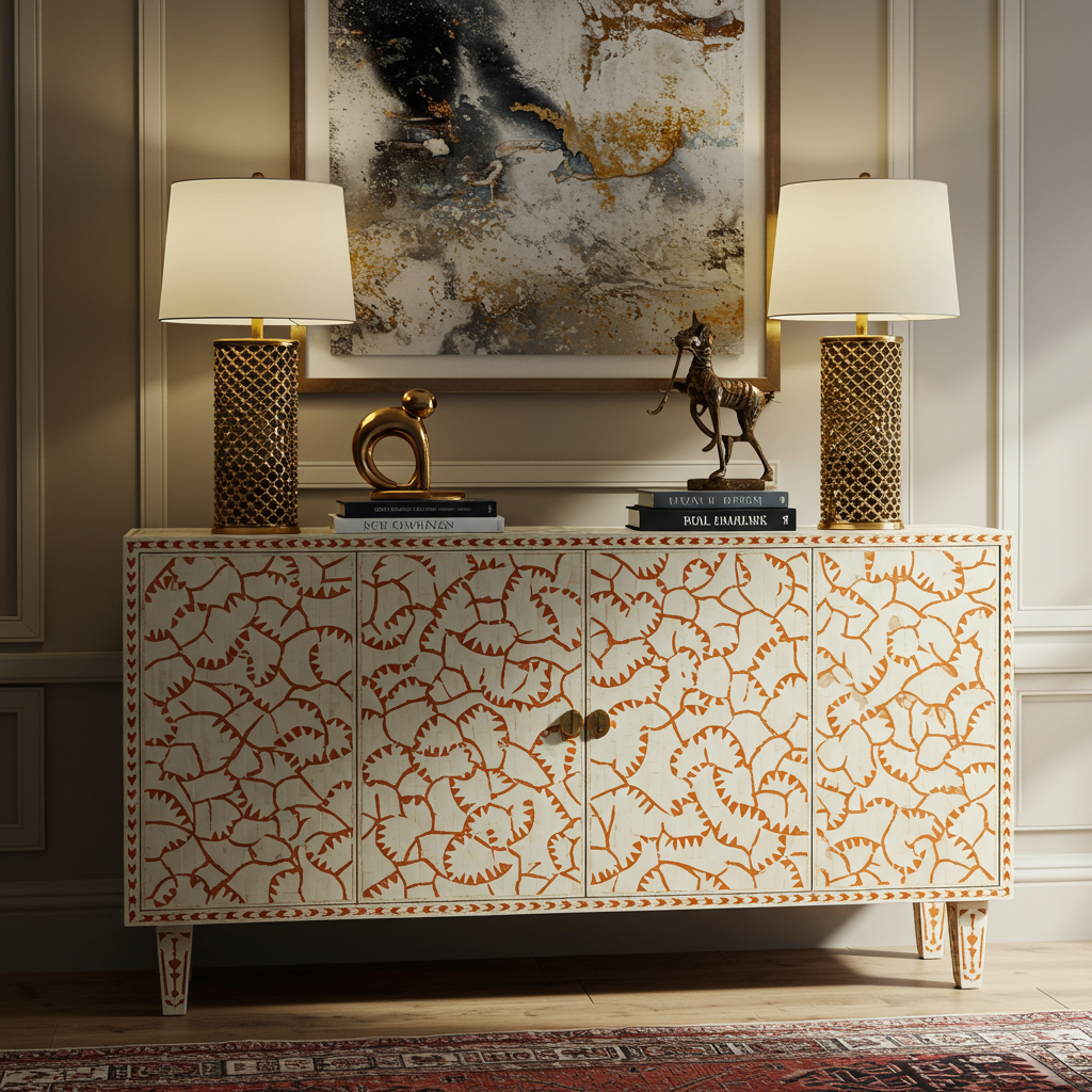 Luxury Bone Inlay or Mother of Pearl Furniture