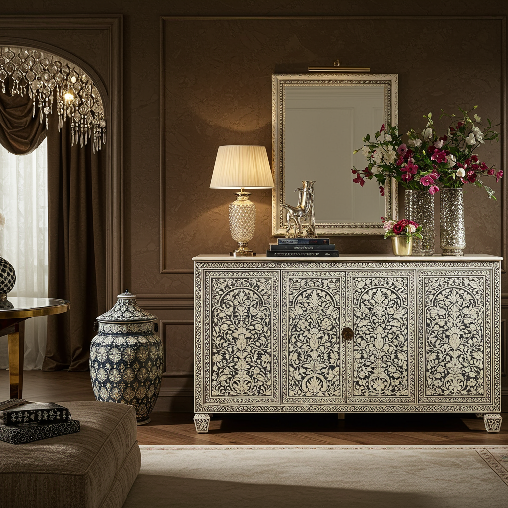 Luxury Bone Inlay or Mother of Pearl Furniture