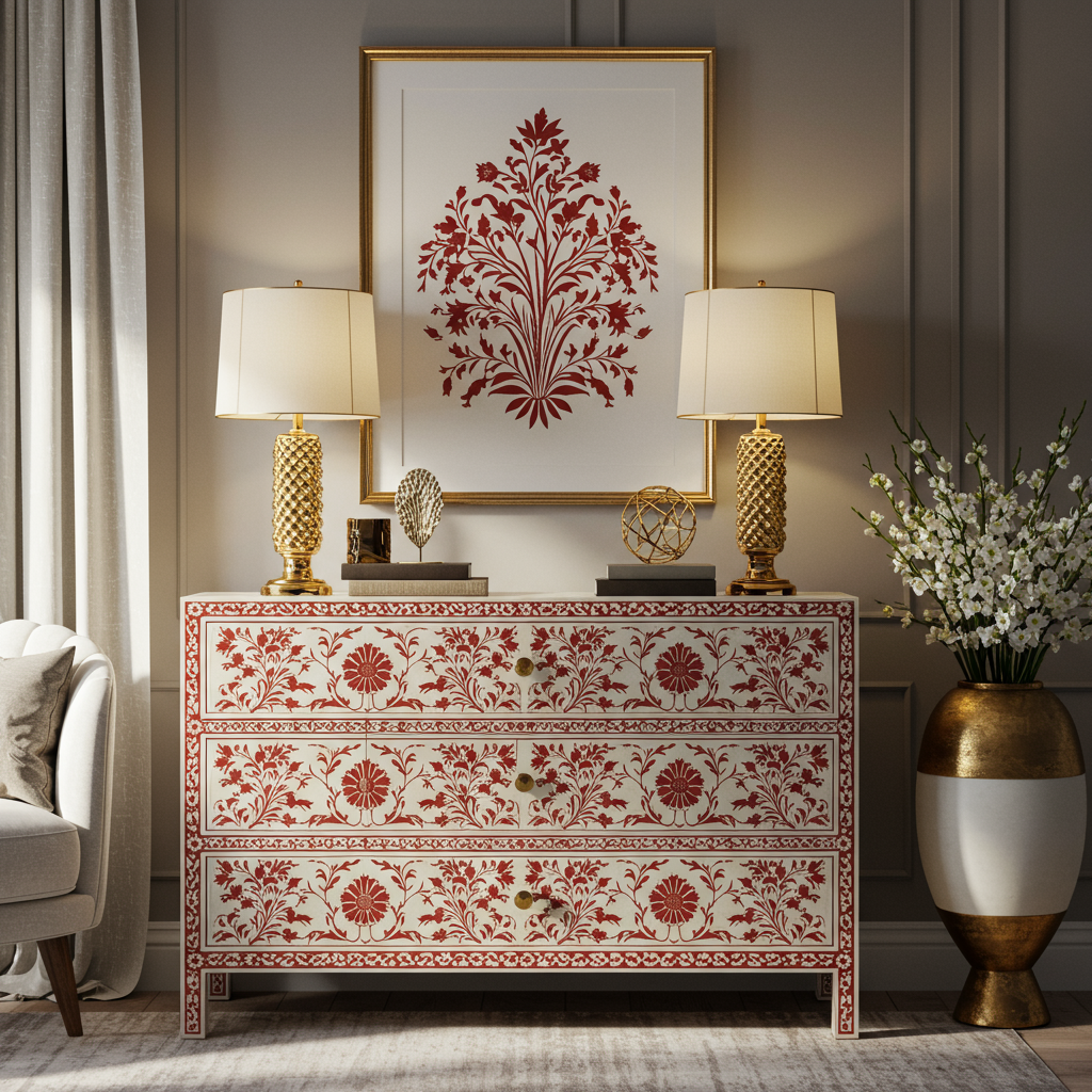 Luxury Bone Inlay or Mother of Pearl Furniture