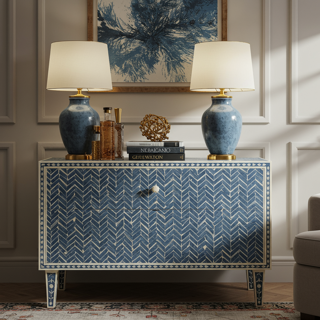 Luxury Bone Inlay or Mother of Pearl Furniture