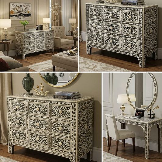 Luxury Bone Inlay or Mother of Pearl Furniture