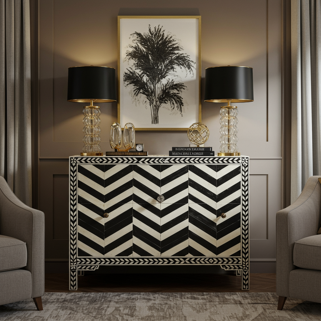 Luxury Bone Inlay or Mother of Pearl Furniture