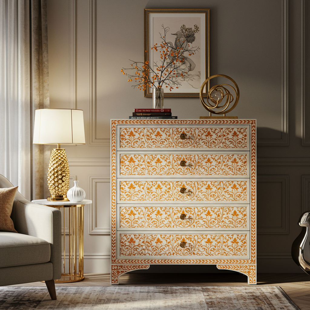 Luxury Bone Inlay or Mother of Pearl Furniture