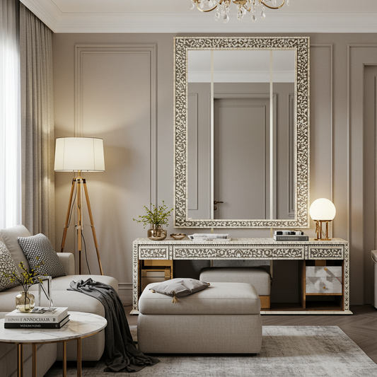 Luxury Bone Inlay or Mother of Pearl Furniture