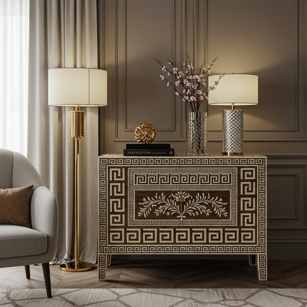 Luxury Bone Inlay or Mother of Pearl Furniture