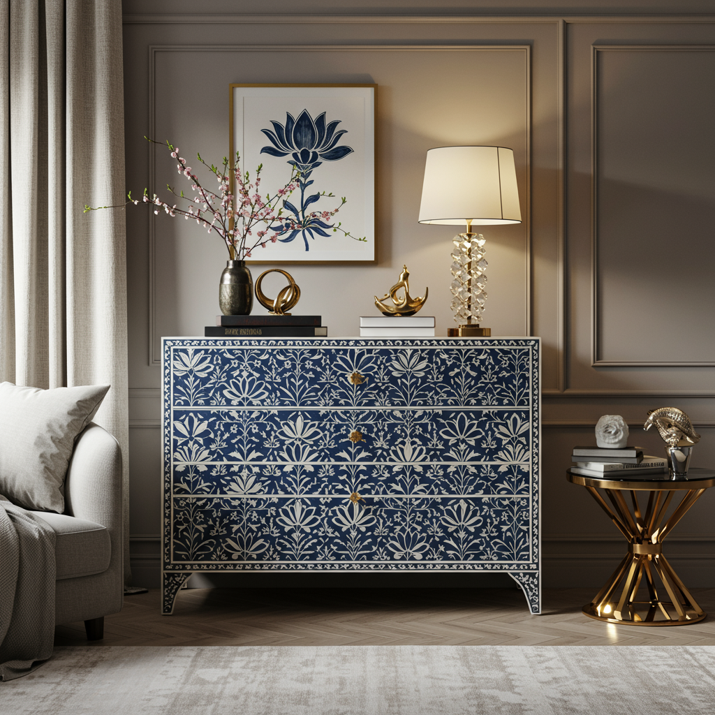 Luxury Bone Inlay or Mother of Pearl Furniture