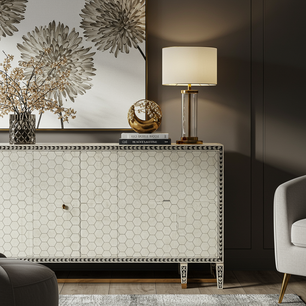 Luxury Bone Inlay or Mother of Pearl Furniture