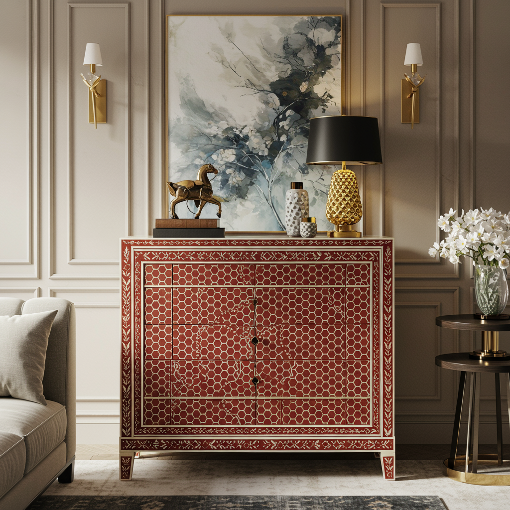 Luxury Bone Inlay or Mother of Pearl Furniture