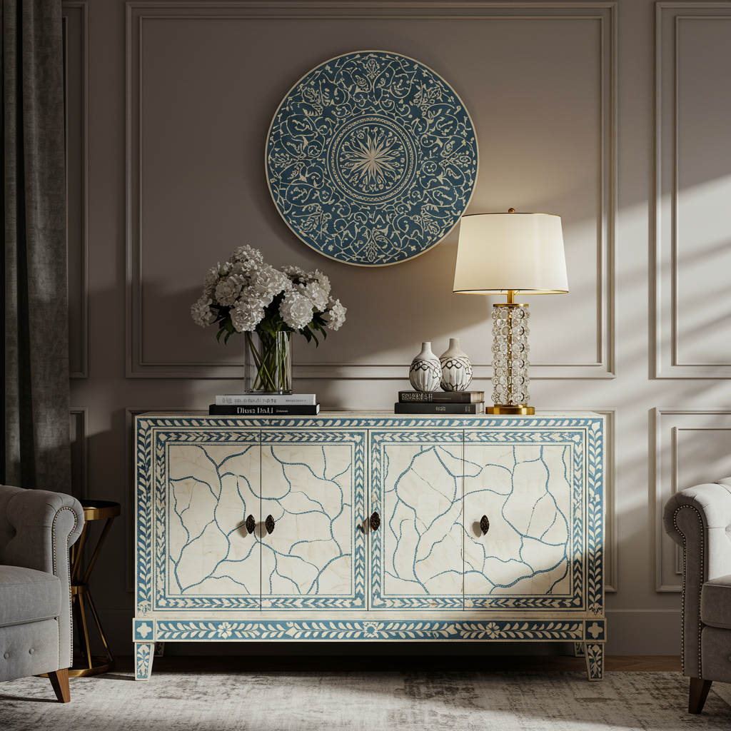 Luxury Bone Inlay or Mother of Pearl Furniture