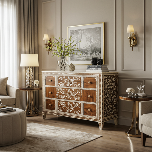 Luxury Bone Inlay or Mother of Pearl Furniture